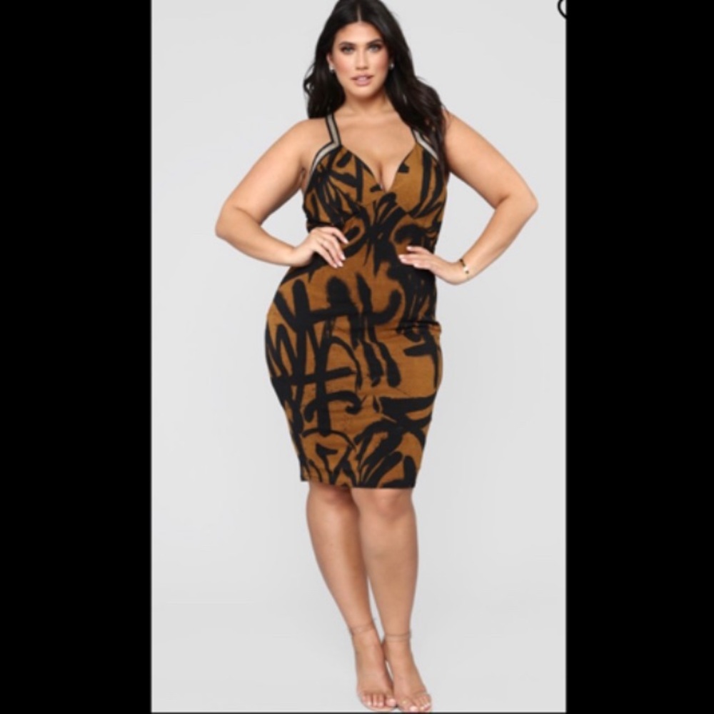 Brown and black dress